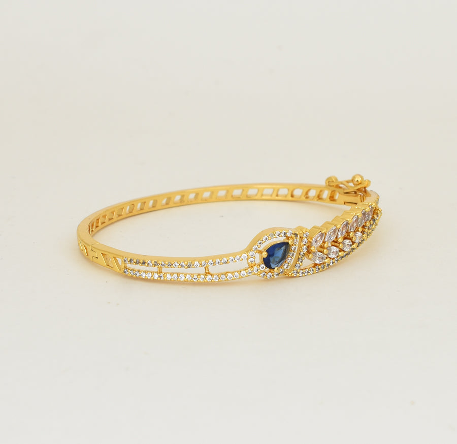 White Blue Amera Open Bangle - Y021296