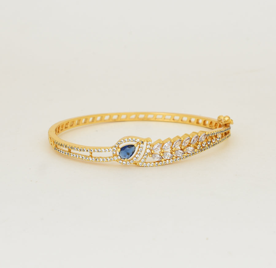 White Blue Amera Open Bangle - Y021296