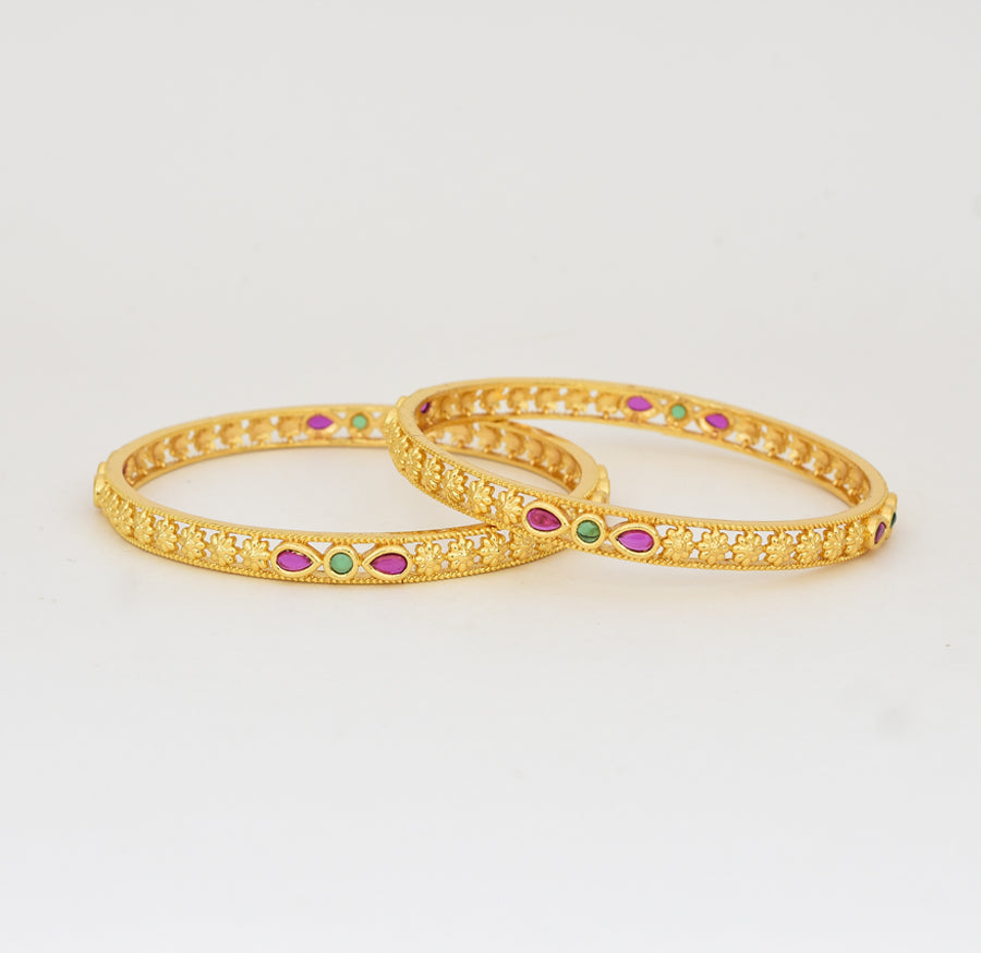 Magenta Green Alazea Two Bangles - Y021288