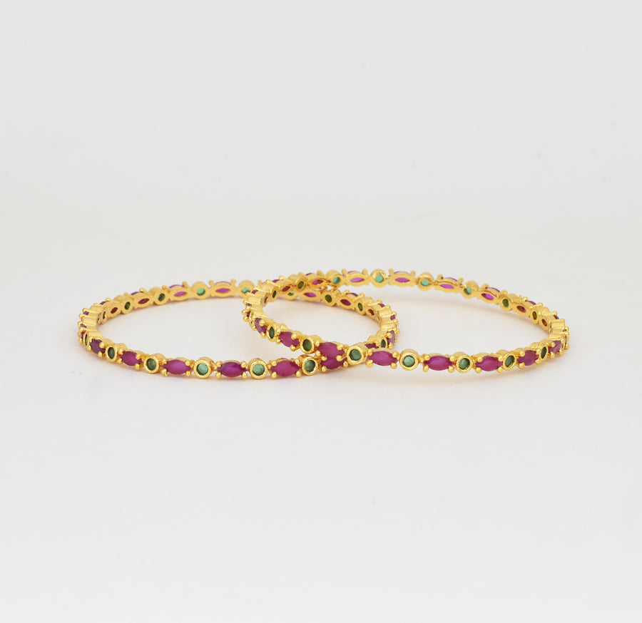 Magenta Green Karen Two Bangles - Y021291