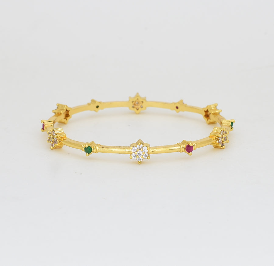 White Magenta Green Elaria Two Bangles - Y021277