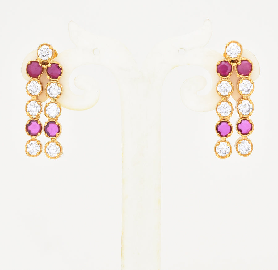 White Magenta Three Layer Enticing Necklace With Dangler - X041146