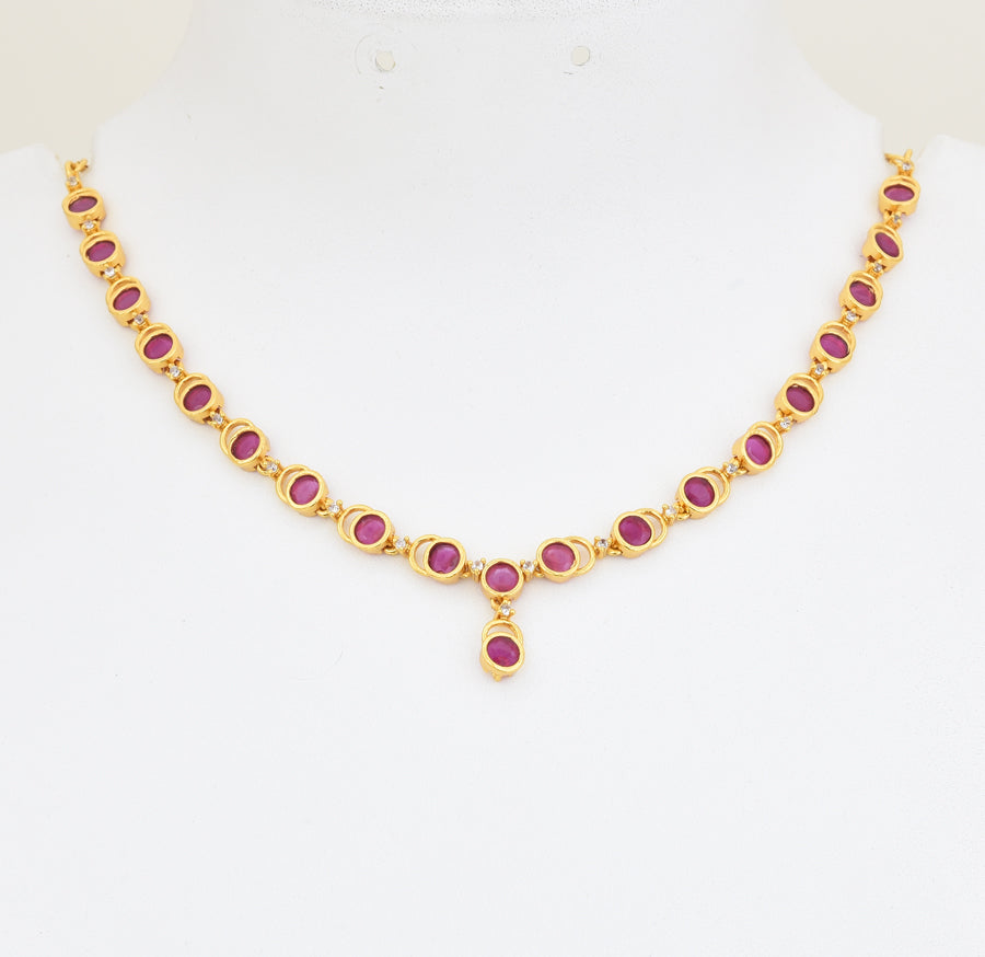 Magenta Margo Short Necklace - X041138