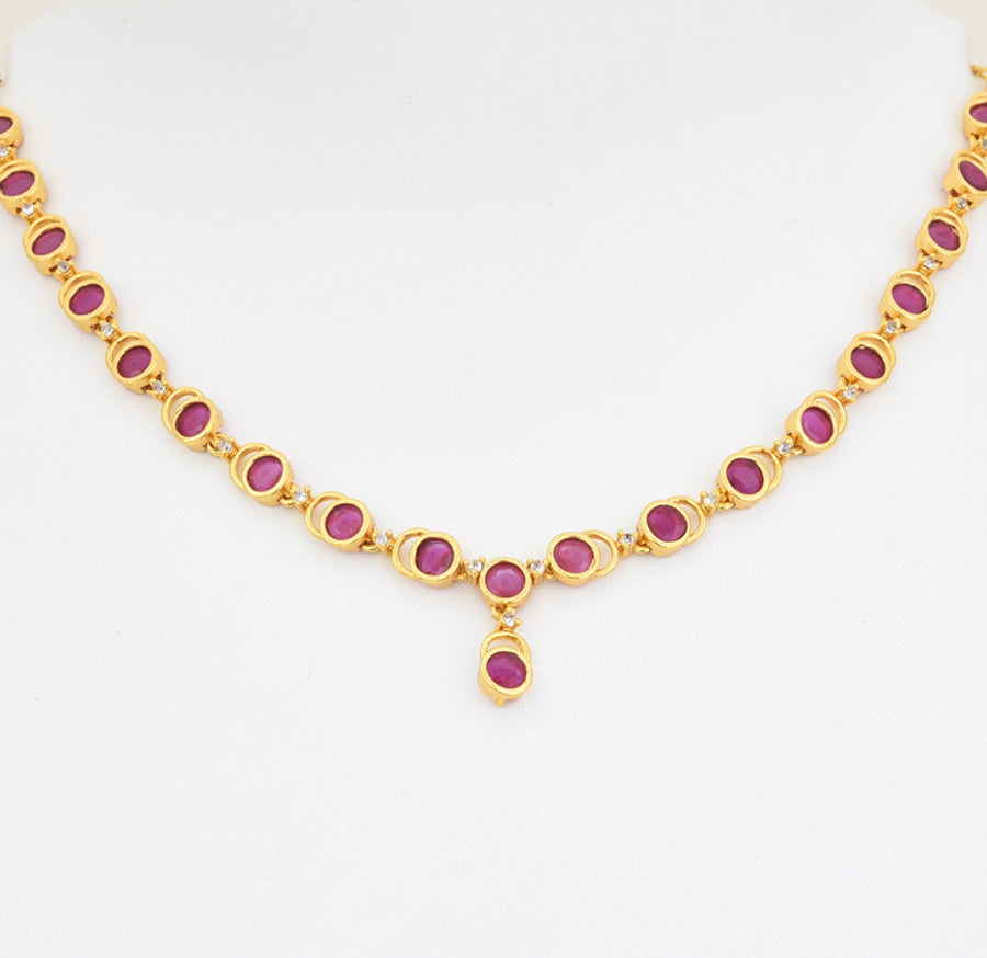 Magenta Margo Short Necklace - X041138
