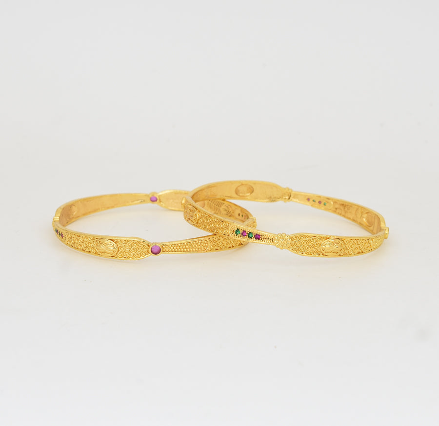 Magenta Green Luciano Two Bangles - Y021280