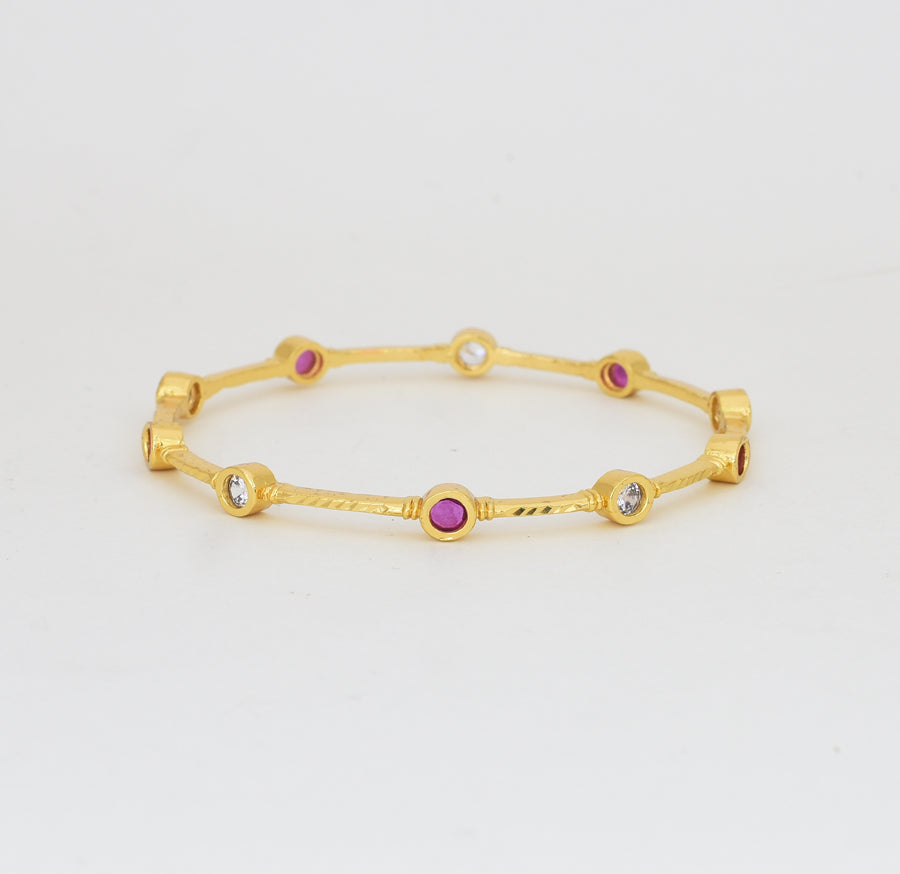 White Magenta Liviana Two Bangles - Y021283