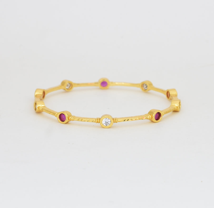 White Magenta Liviana Two Bangles - Y021283