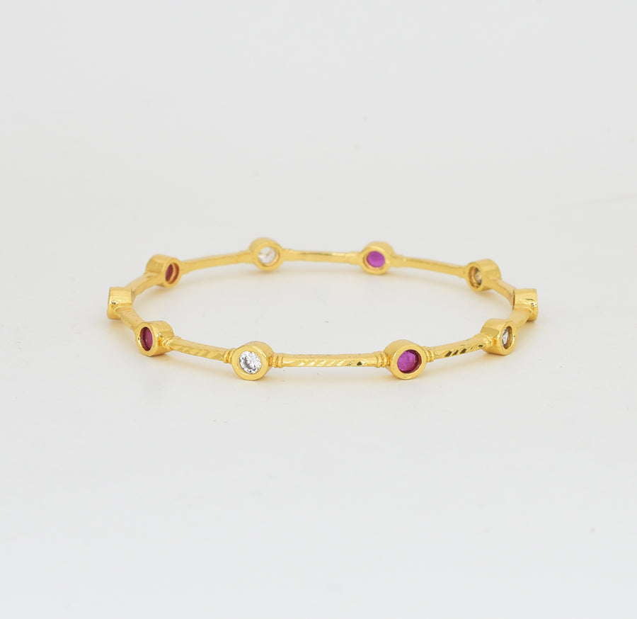 White Magenta Liviana Two Bangles - Y021283