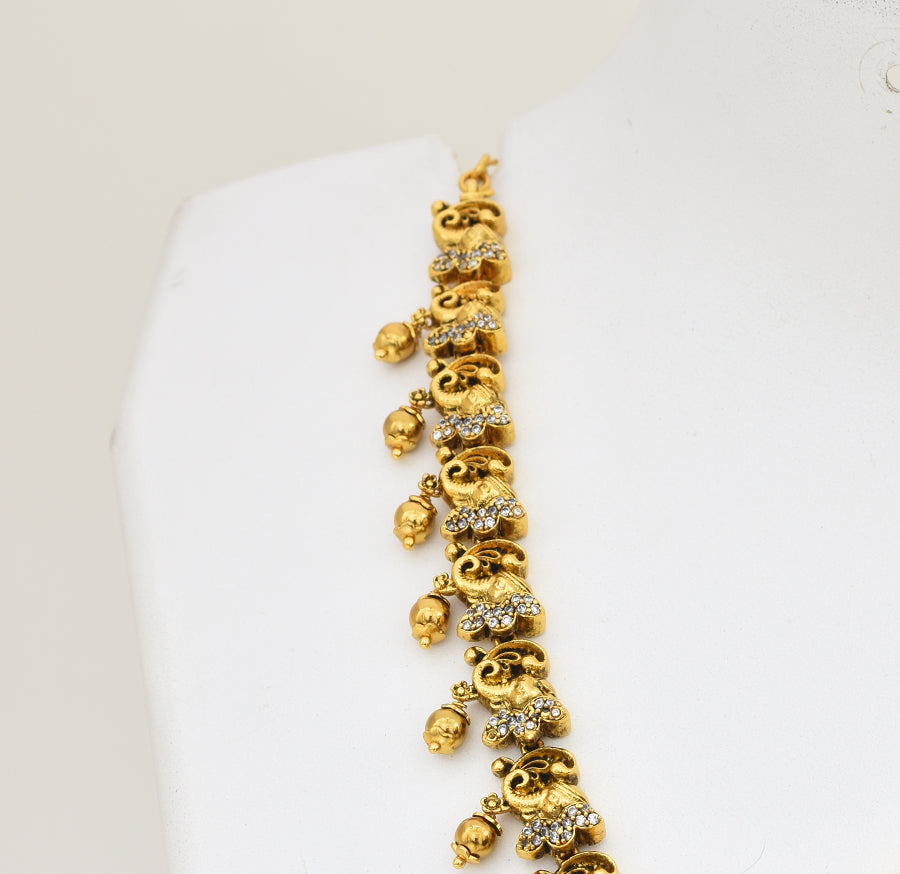 Antique White Magenta Marielle Necklace With Dangler - X051166