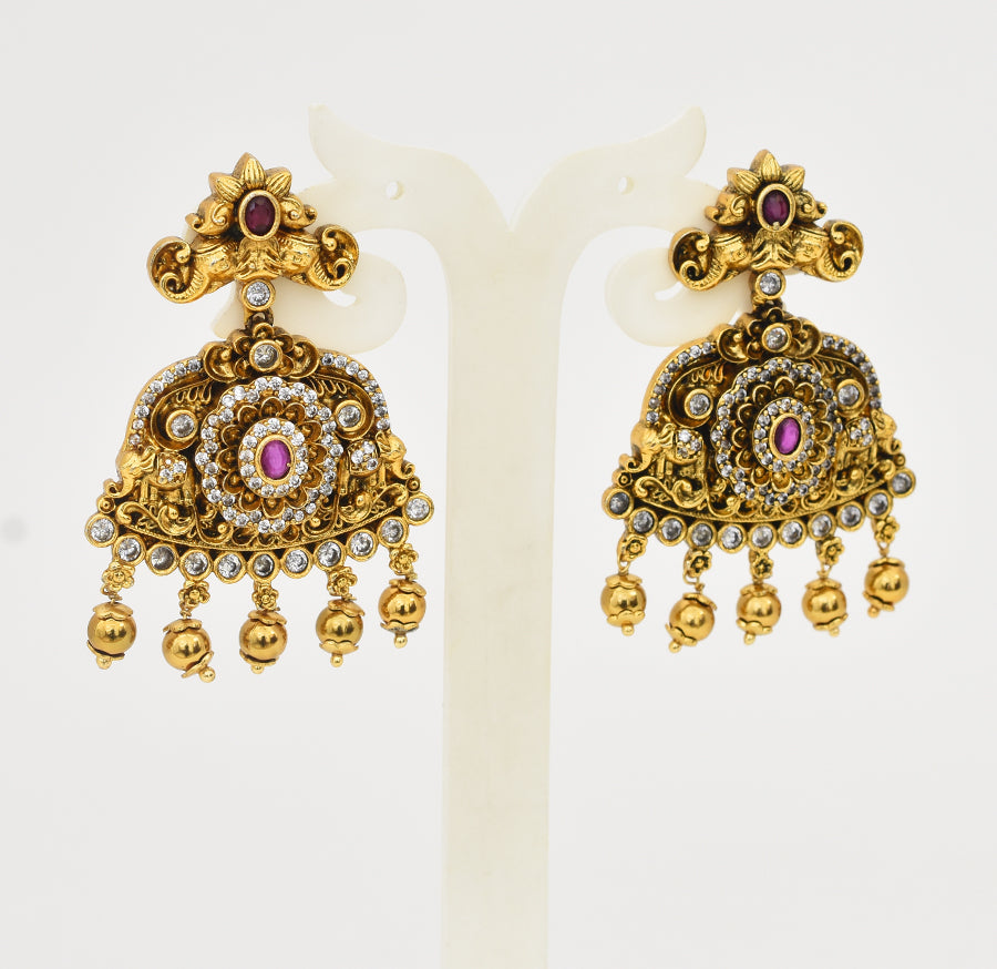 Antique White Magenta Marielle Necklace With Dangler - X051166