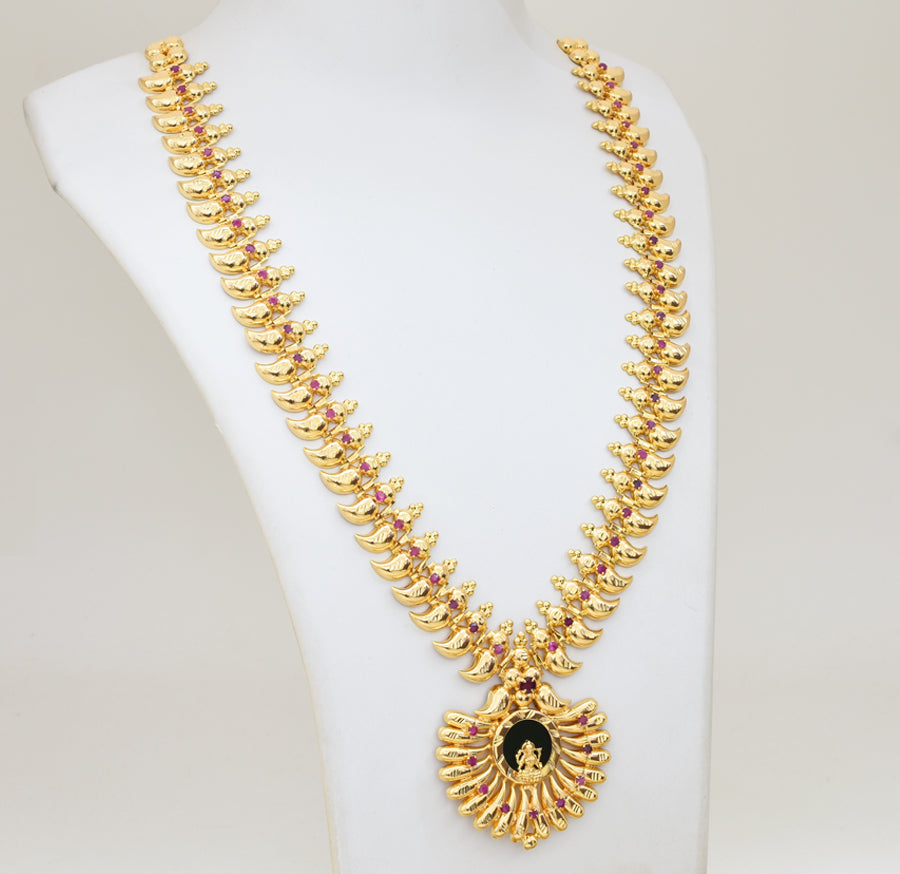 Magenta Lakshmy Palakka Long Necklace - Y011267