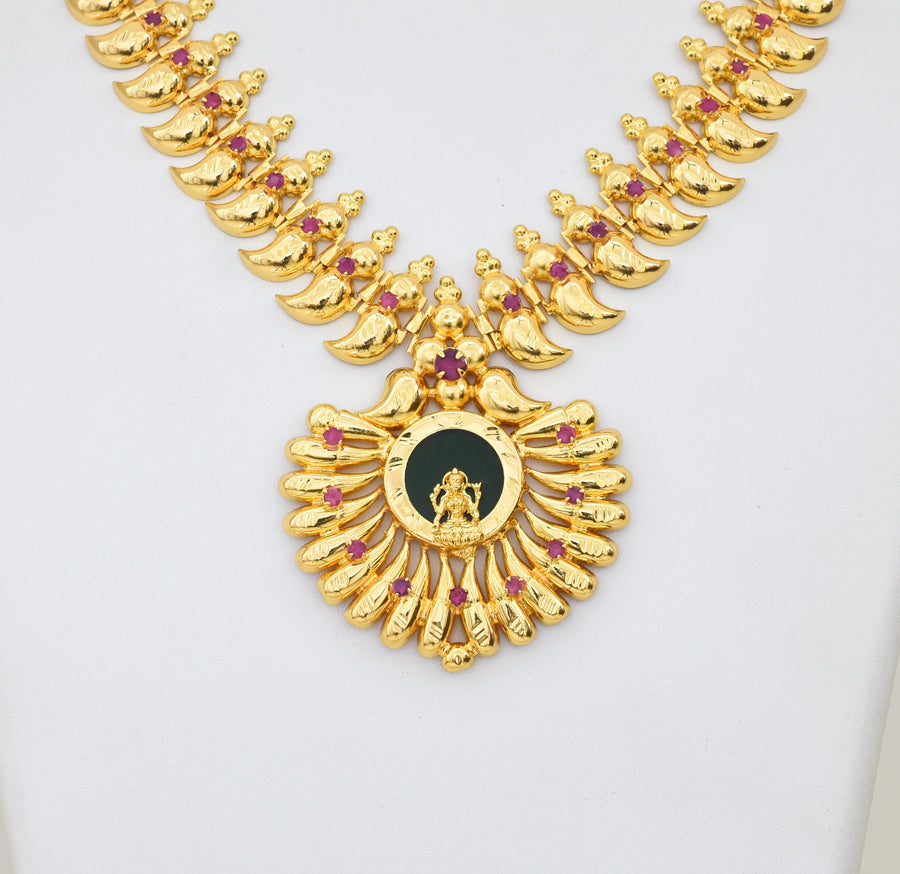 Magenta Lakshmy Palakka Long Necklace - Y011267