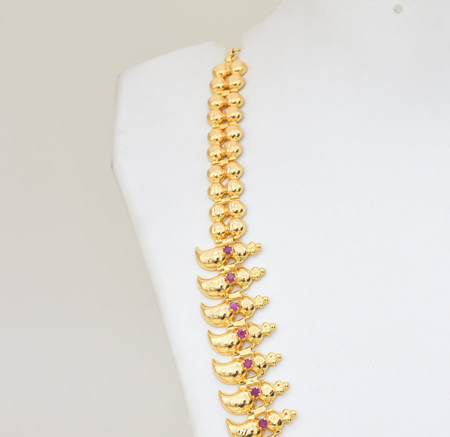 Magenta Lakshmy Palakka Long Necklace - Y011267