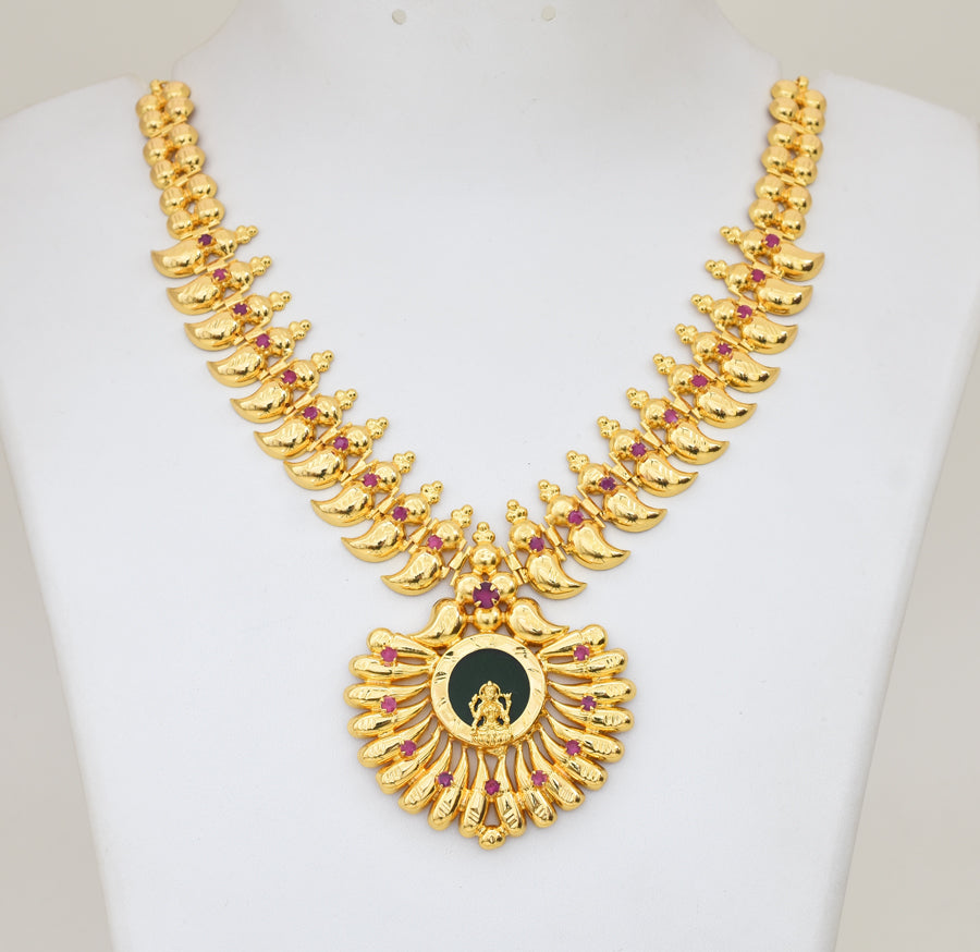 Magenta Lakshmy Palakka Necklace - Y011266