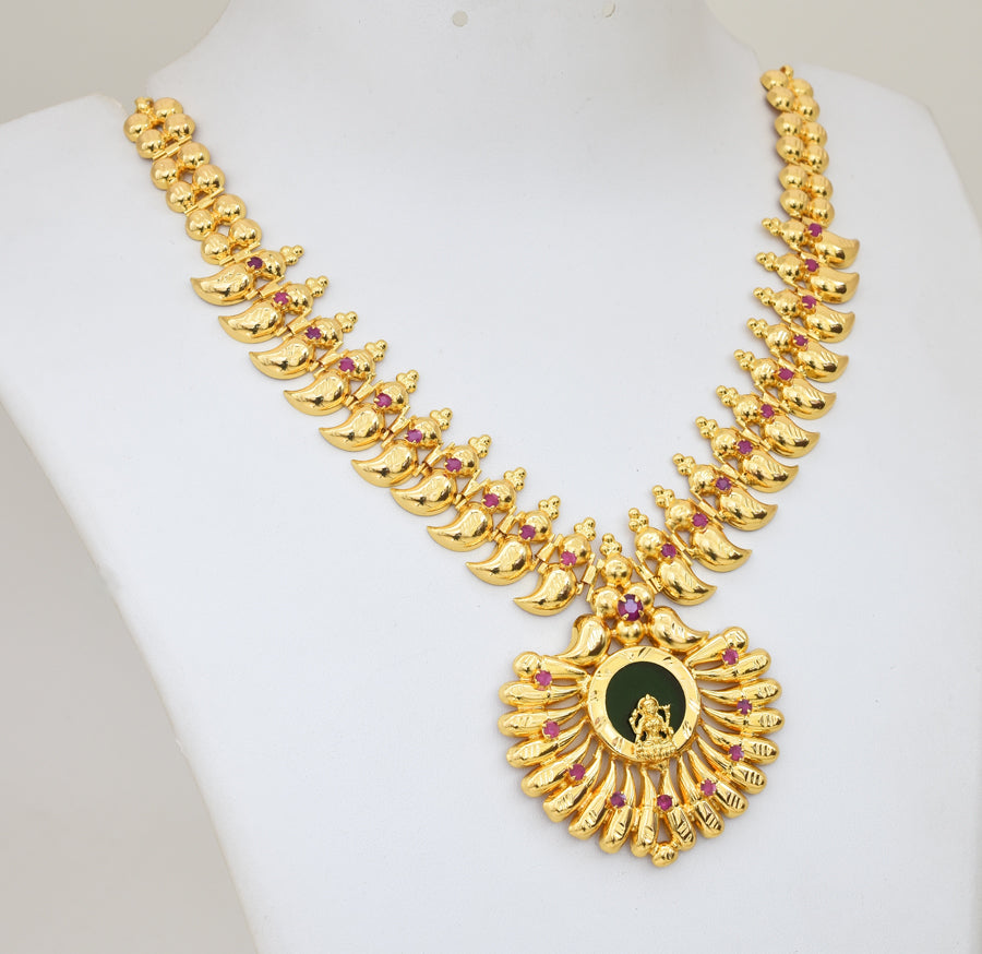 Magenta Lakshmy Palakka Necklace - Y011266