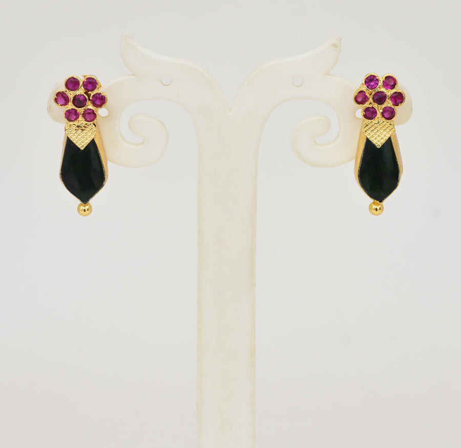 Signature Green 20 Nagapadam Floral Necklace with Stud - Y021270