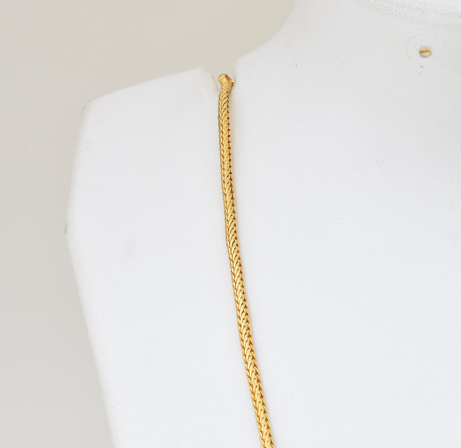 Green Royal Designer Palakka Locket with Chain - Y021274