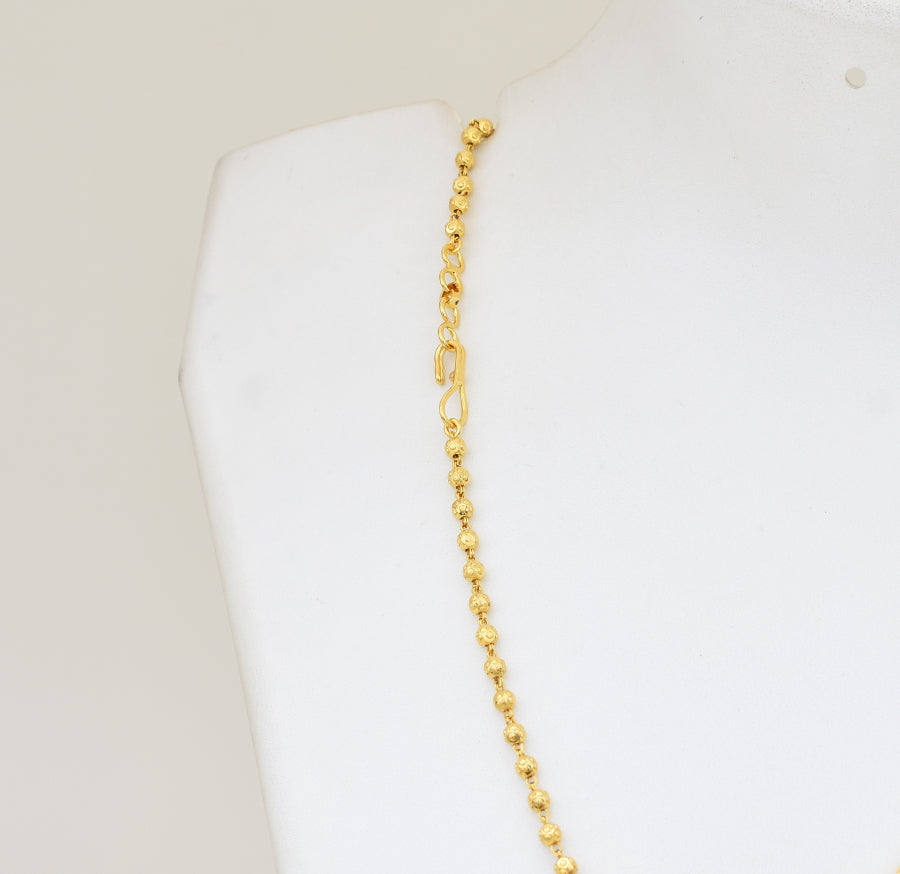 Magenta Green Three Layer Fern Necklace - Y021308