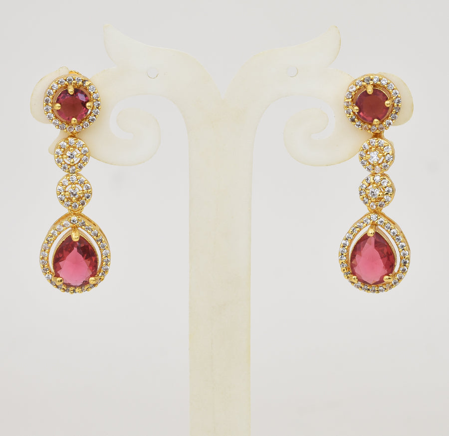 White Magenta Zuri Necklace with Dangler - Y041361