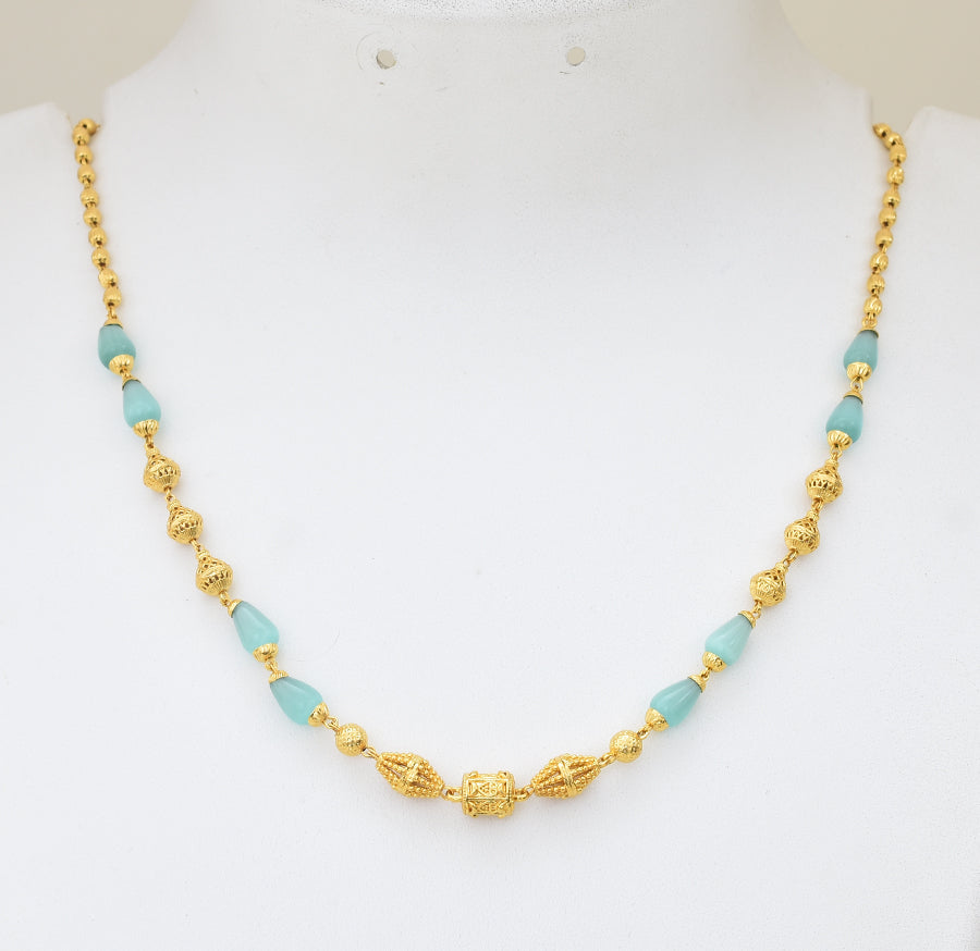 Pale Green Fringe Necklace - Y041358