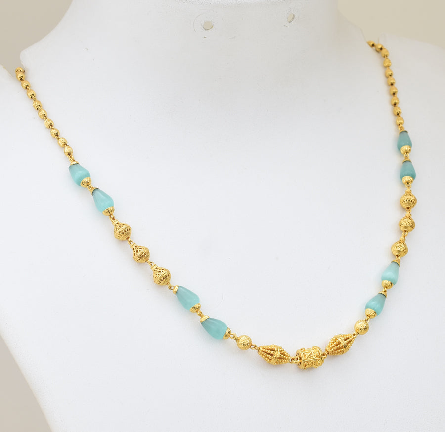 Pale Green Fringe Necklace - Y041358