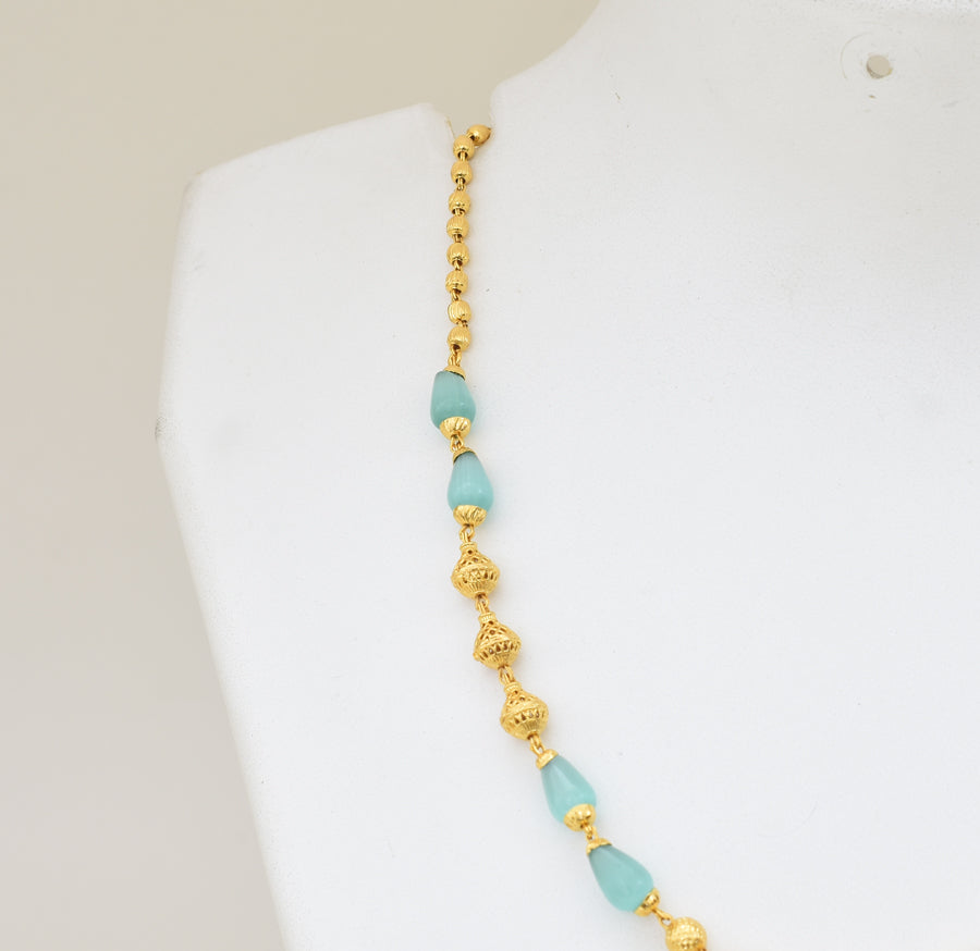 Pale Green Fringe Necklace - Y041358