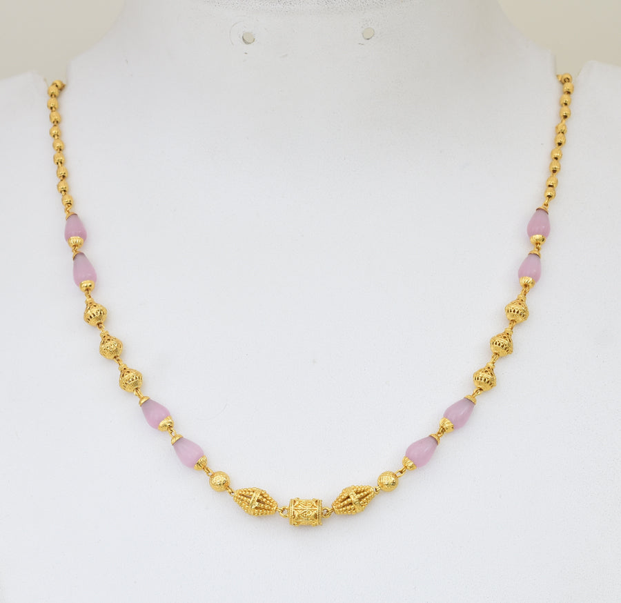 Pale Pink Fringe Necklace - Y041357