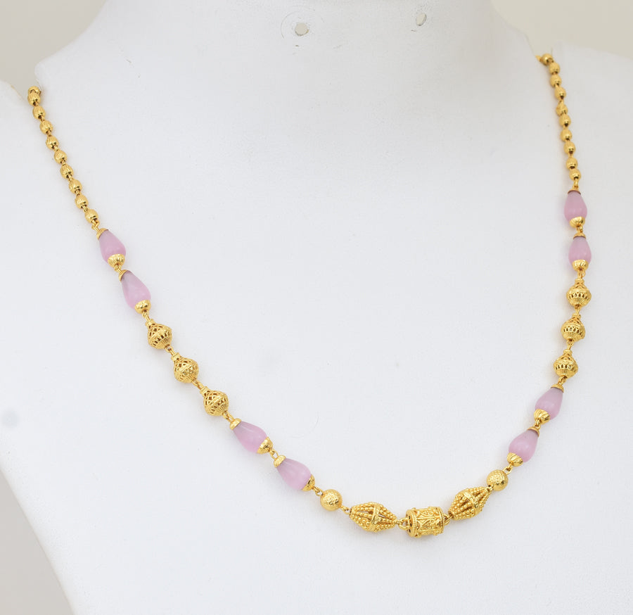 Pale Pink Fringe Necklace - Y041357