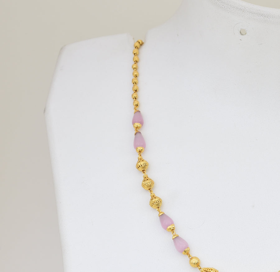 Pale Pink Fringe Necklace - Y041357