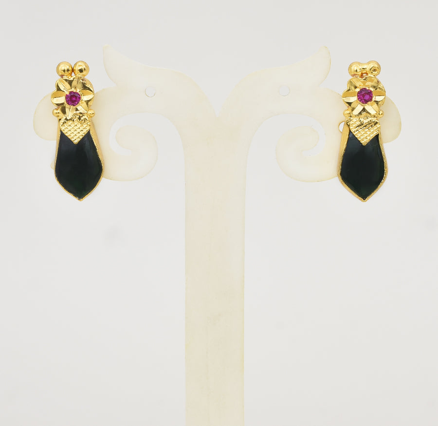 Signature Green 40 Nagapadam Necklace with Stud - Y061366