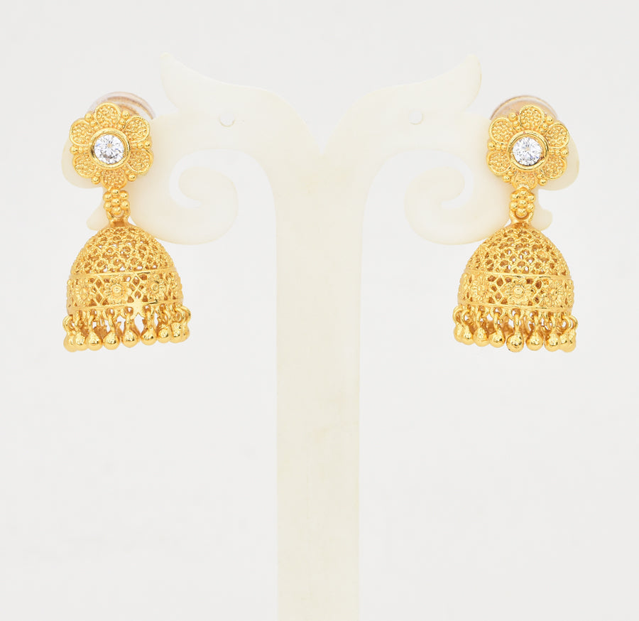 White Anahi Jhumka - W11966