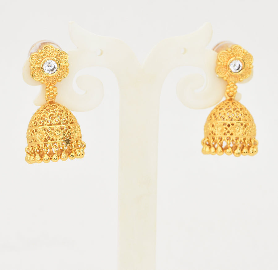 White Anahi Jhumka - W11966