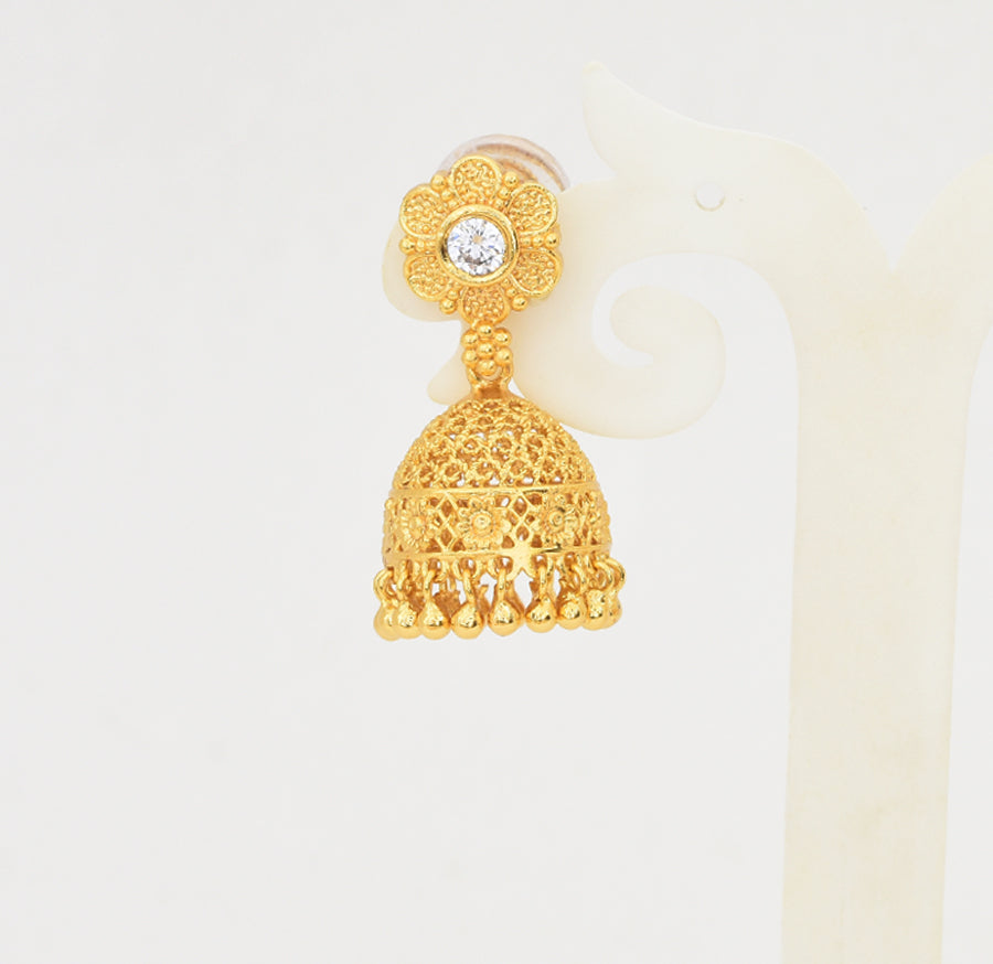 White Anahi Jhumka - W11966