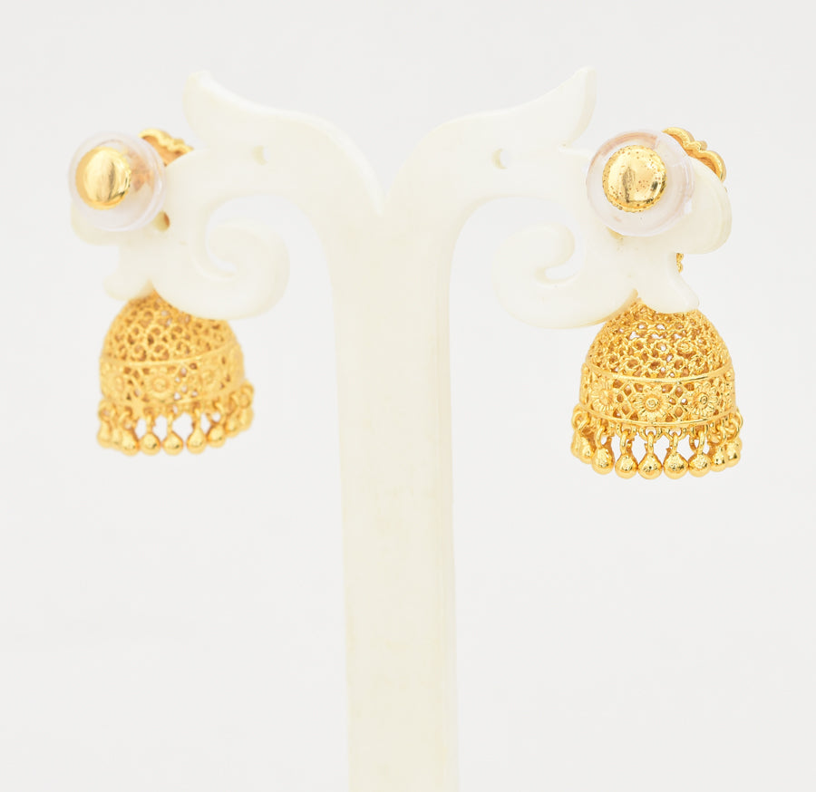 White Anahi Jhumka - W11966