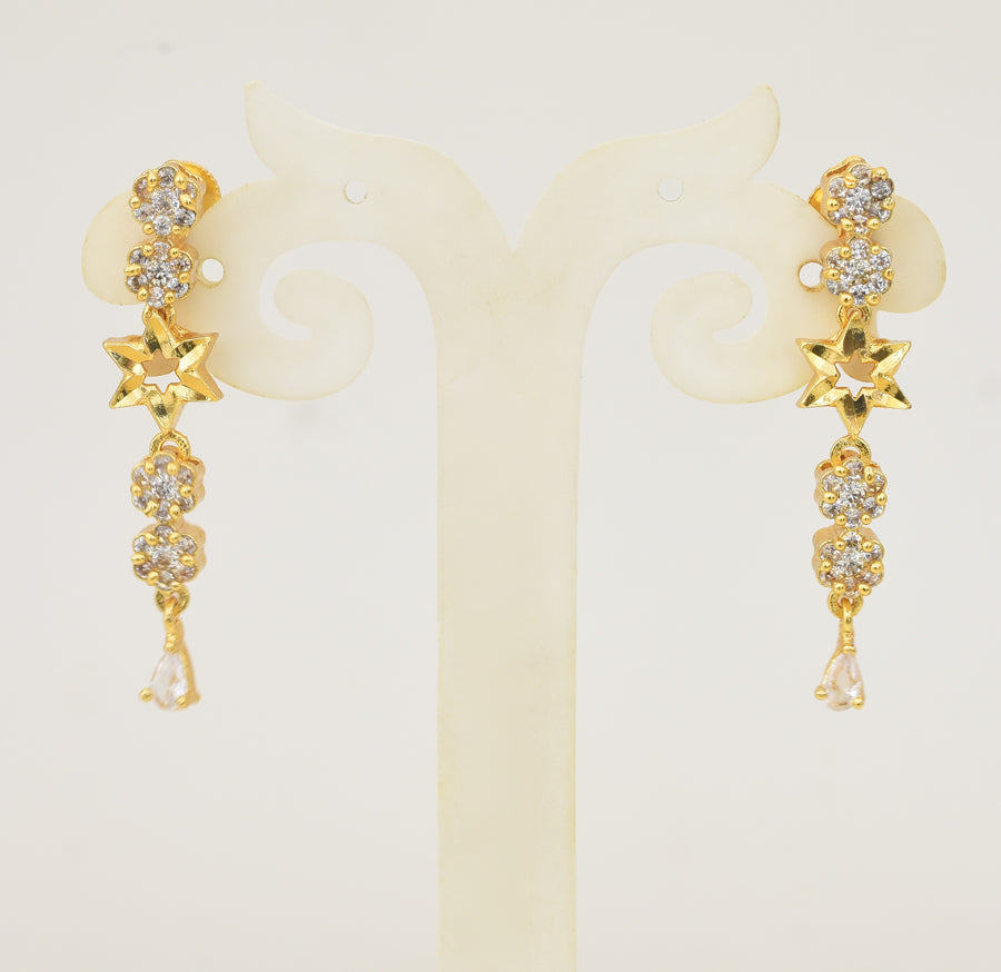 White Stellar Necklace wih Dangler - Y101394