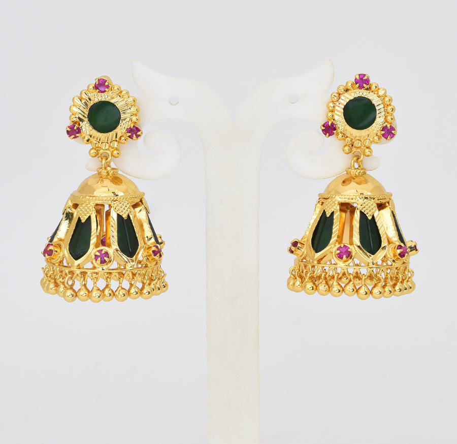 Traditional Green Nagapadam Big Jimmikki - Y011253