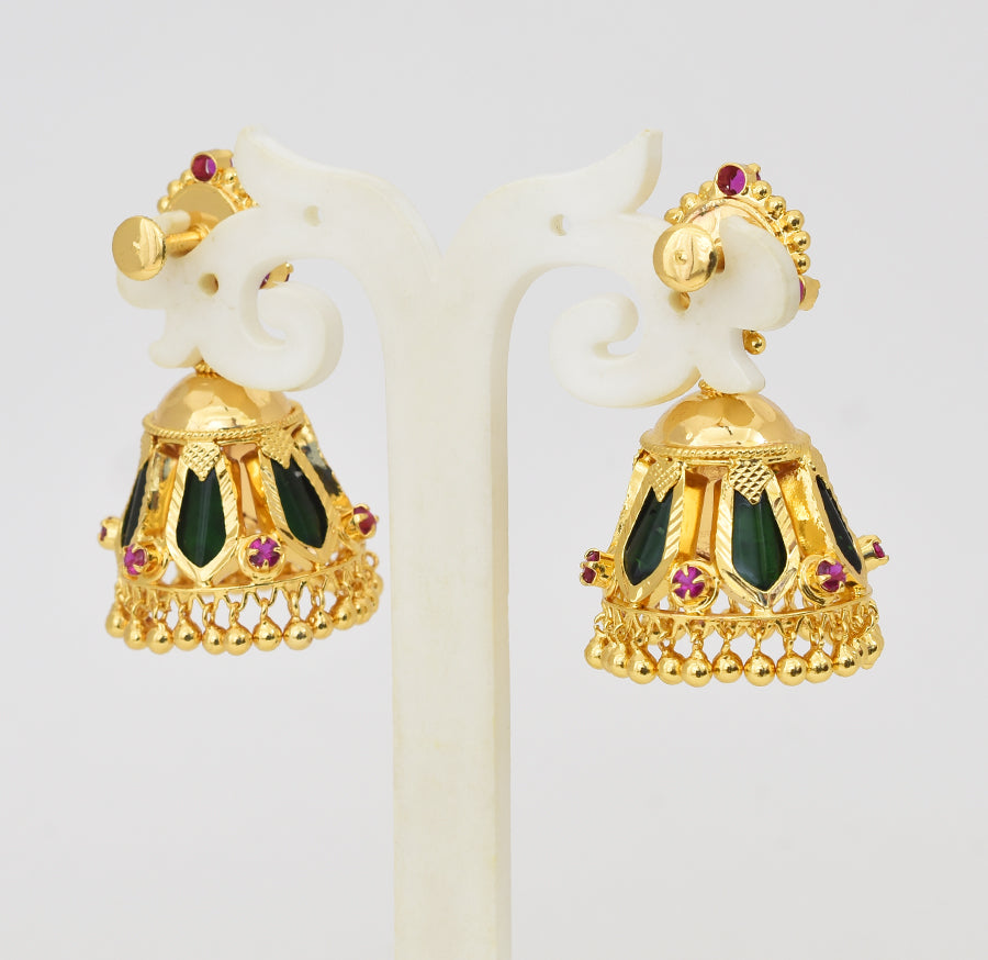 Traditional Green Nagapadam Big Jimmikki - Y011253