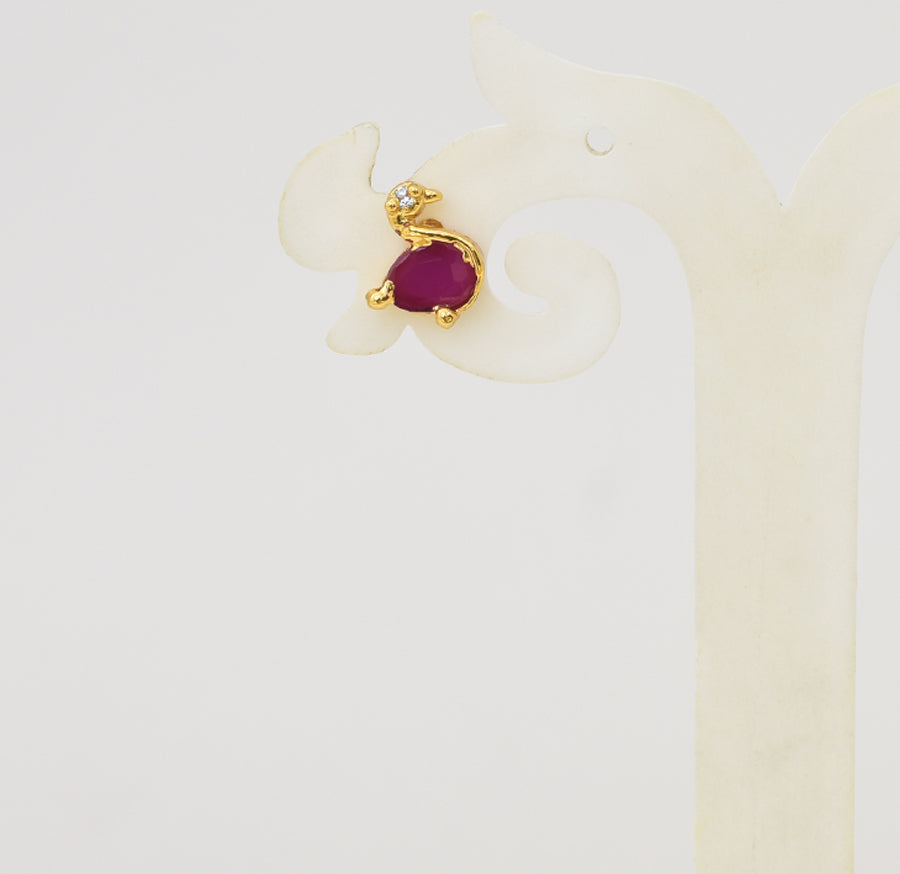 White Magenta Swan Stud - Y011264