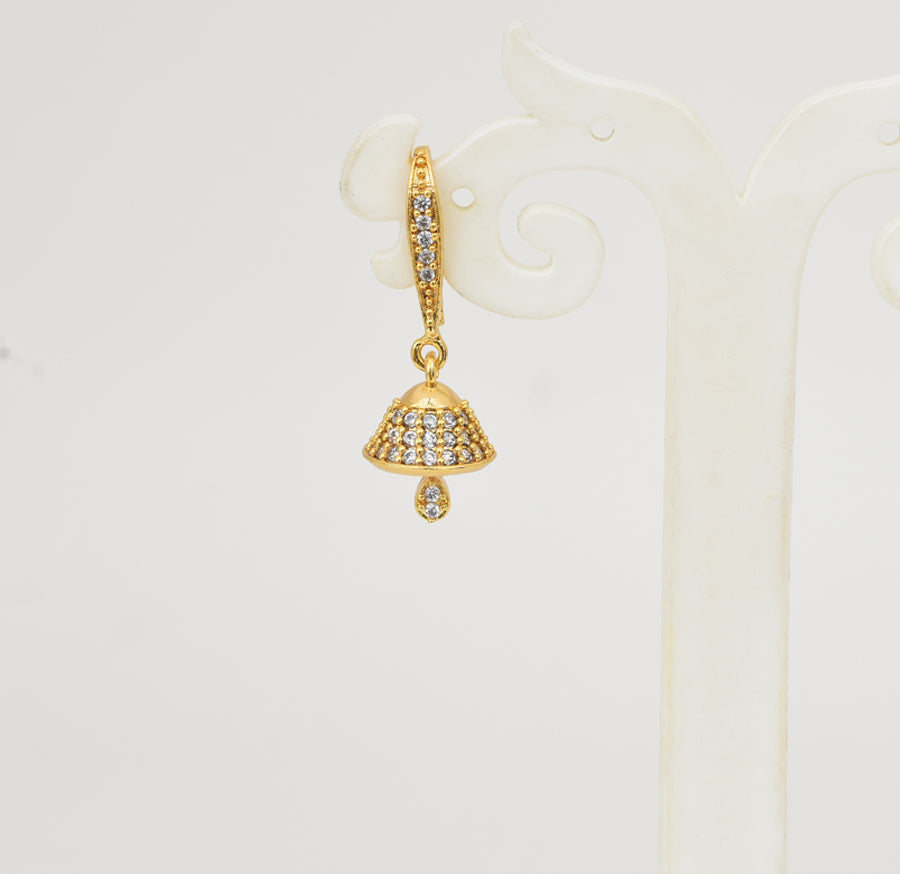 White Lucy Jhumka Hook Earring - Y031320