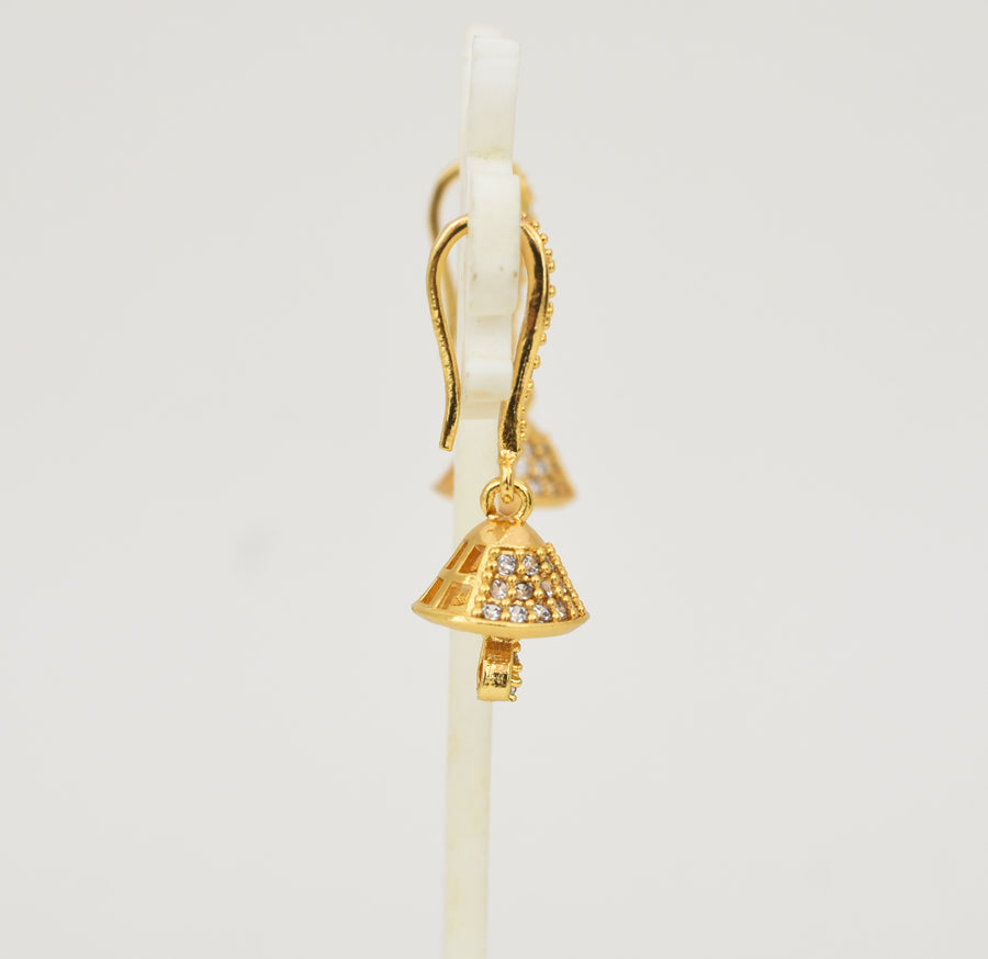 White Lucy Jhumka Hook Earring - Y031320