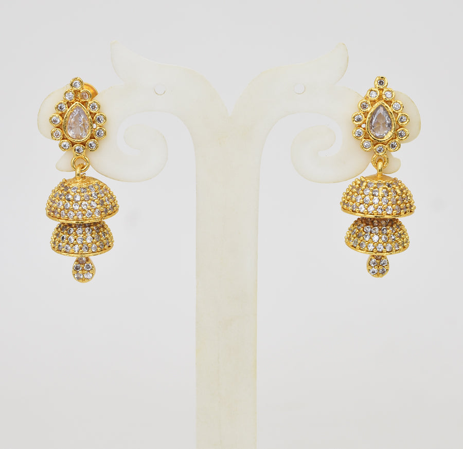 White Endear Step Jhumka - Y031321