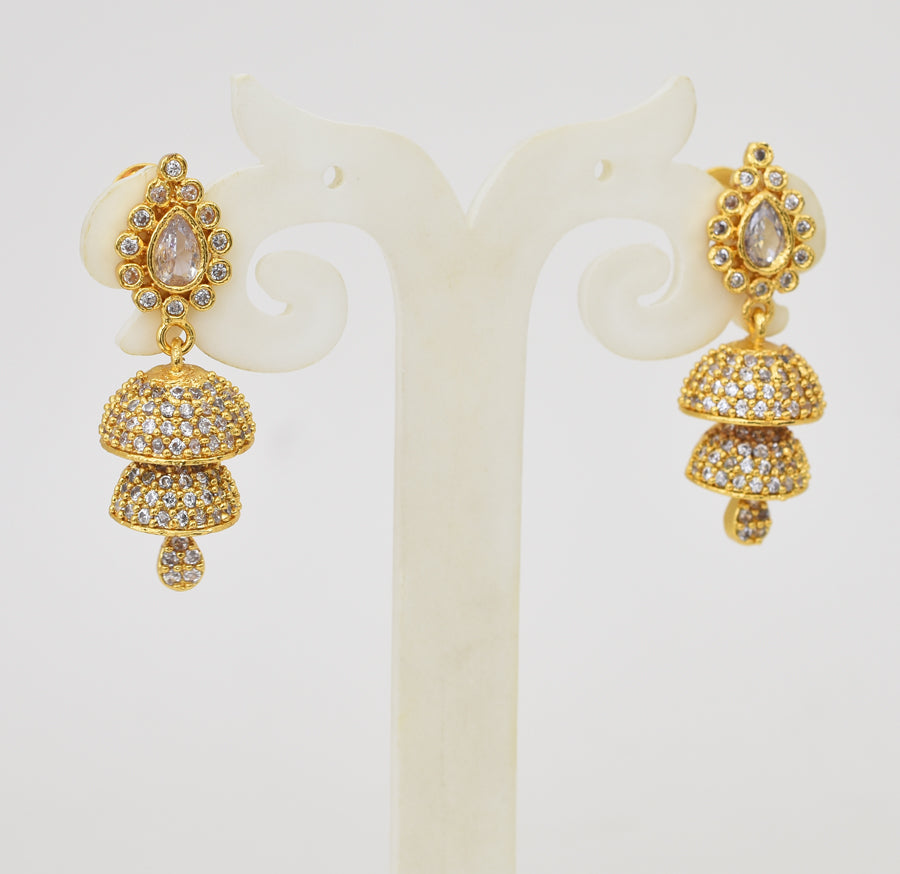 White Endear Step Jhumka - Y031321