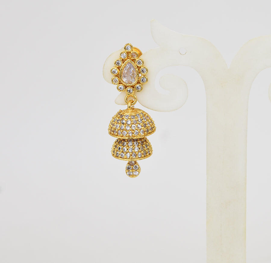 White Endear Step Jhumka - Y031321