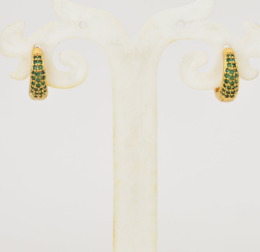 Green Savie Hoop Earring - Y041337