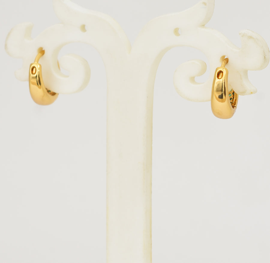 Green Savie Hoop Earring - Y041337