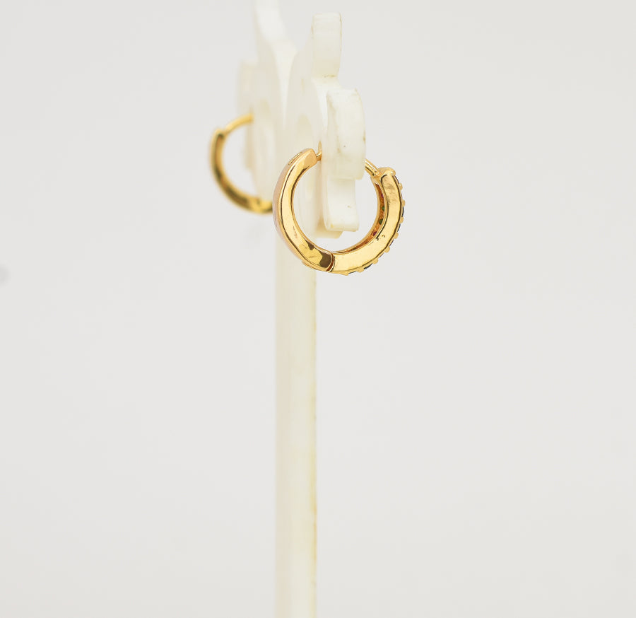 Magenta Green Radiant Hoop Earring - Y041335