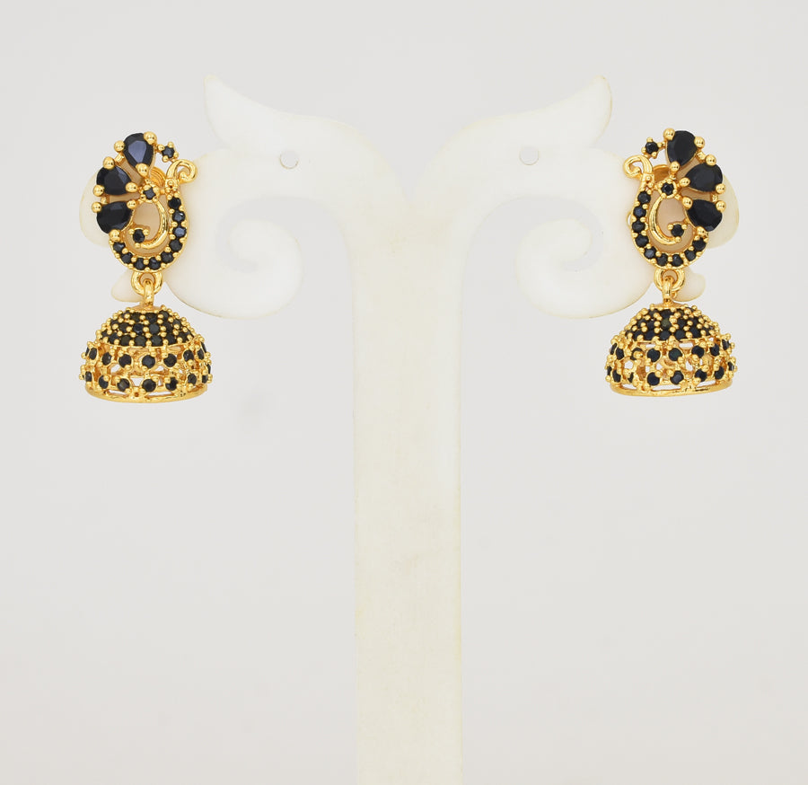 Black Paisley Jhumka - Y041344