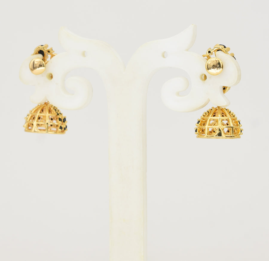 Black Paisley Jhumka - Y041344