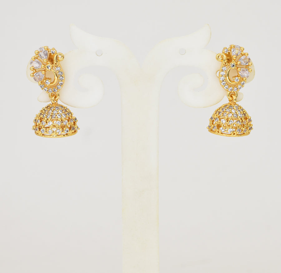 White Paisley Jhumka - Y041345