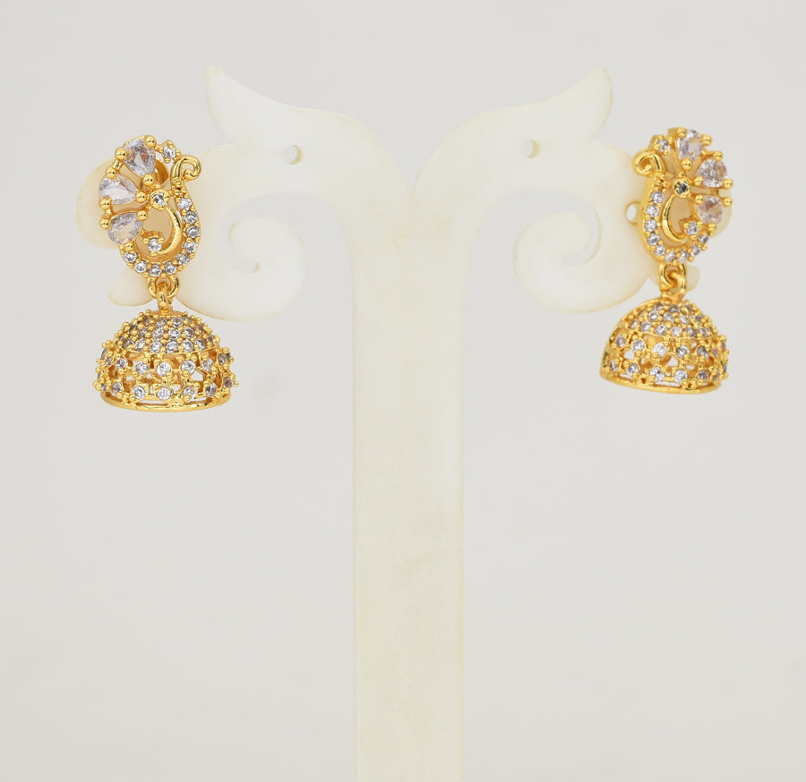 White Paisley Jhumka - Y041345